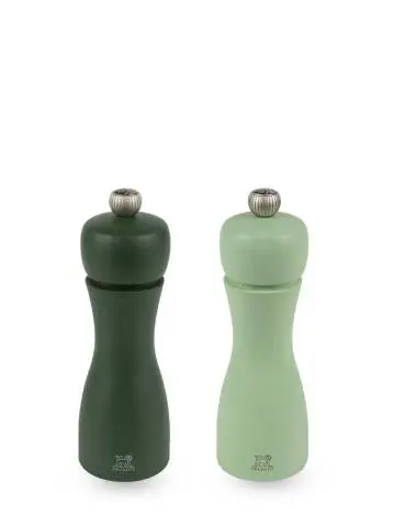 Duo de moulins à poivre et à sel manuels en bois, eau, 15 cm