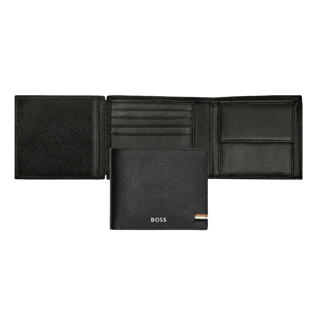 Portefeuille porte-monnaie avec flap Iconic Black