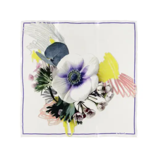 [CFM937F] Foulard soie Madeleine White