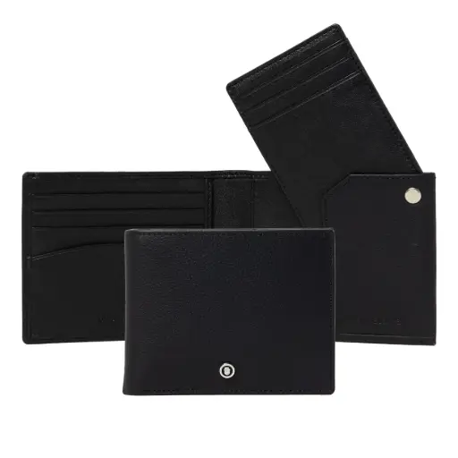 [FLW326A] Portefeuille Button Black