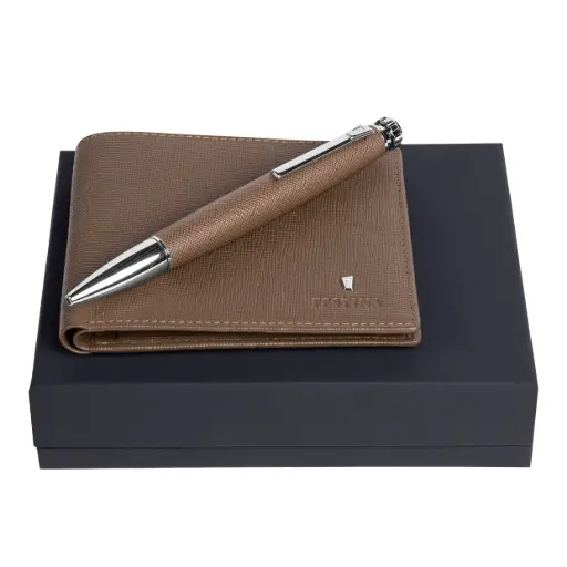 [FPBW323Z] Parure Chronobike Camel (stylo bille & portefeuille)
