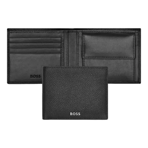[HLM416A] Portefeuille porte-monnaie Classic Grained Black