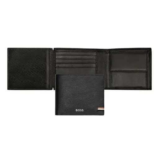 [HLN421A] Portefeuille porte-monnaie avec flap Iconic Black