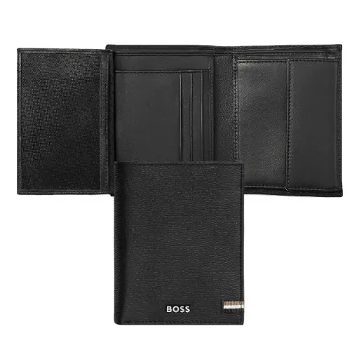 [HLO421A] Portefeuille Vertical porte-monnaie avec flap Iconic Black