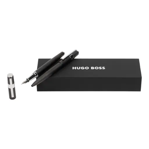 [HPBP285A] Parure Gear Pinstripe Black / Chrome (stylo bille & stylo plume)