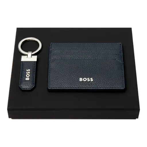 [HPCK416N] Parure Classic Grained Navy (porte-clefs & porte-cartes)