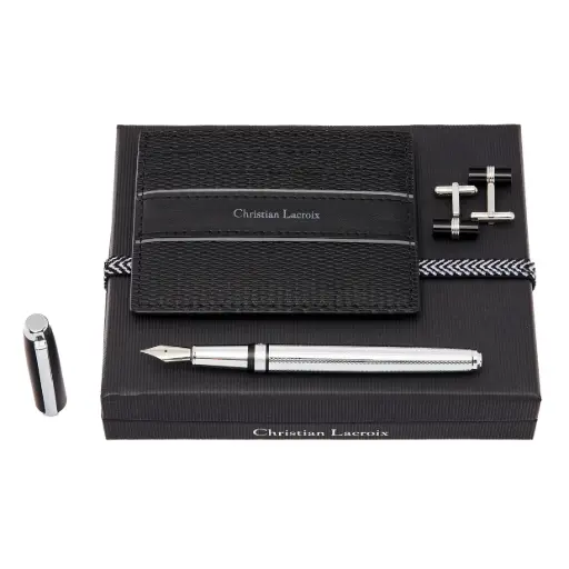 [LPBCM419] Coffret Christian Lacroix (portefeuille, stylo plume, boutton de manchette)
