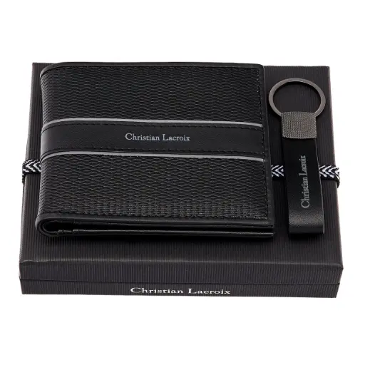 [LPKW419A] Parure Caprio Black (porte-clefs & portefeuille)